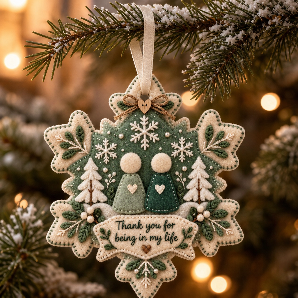 Layered Felt Thank You Keepsake Ornament