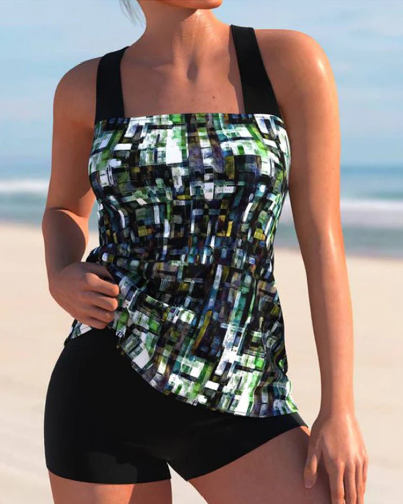 Image of Leah | Women's Printed Tankini Swimsuit Set
