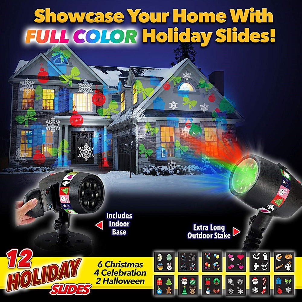 LED Magic Light Projector – with 12 Moving Light Patterns