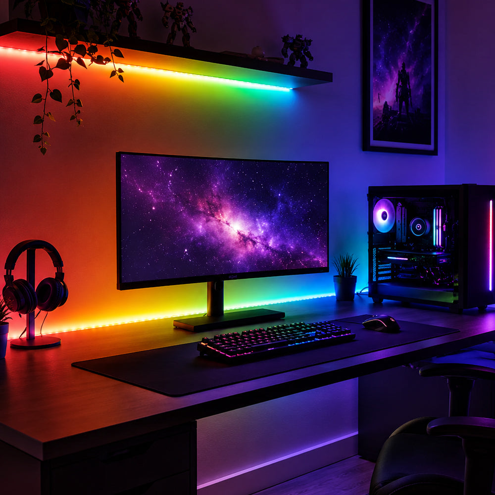 LED Strip Light Chain 5 Meters with Remote Control and Music Sensor