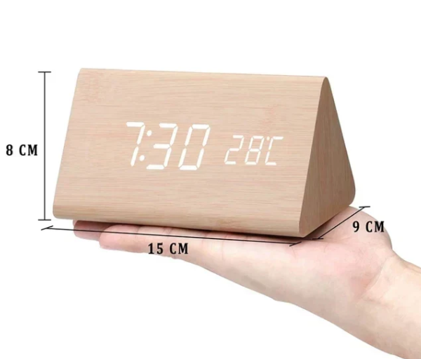 LED Wooden Clock - Voice-Controlled and Stylish for Any Room
