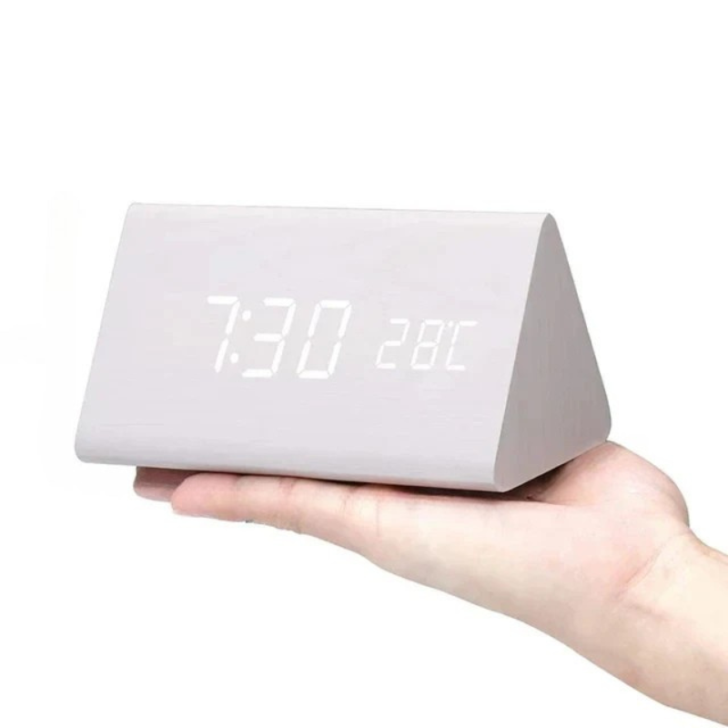 LED Wooden Clock - Voice-Controlled and Stylish for Any Room