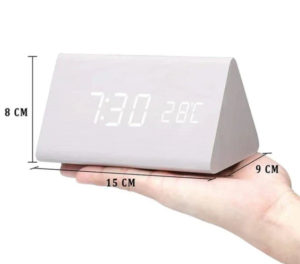 LED Wooden Clock - Voice-Controlled and Stylish for Any Room
