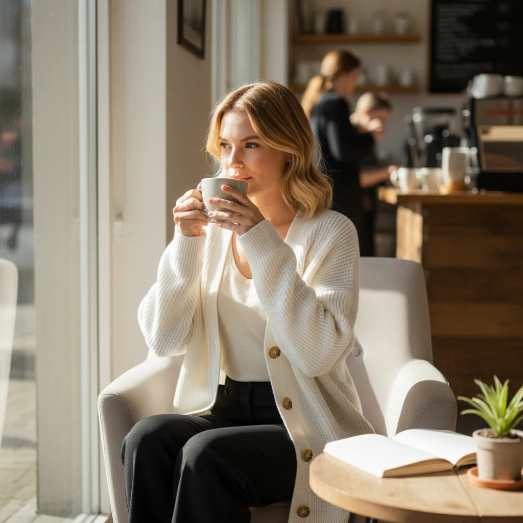 Oversized Ribbed Knit Cardigan for Women