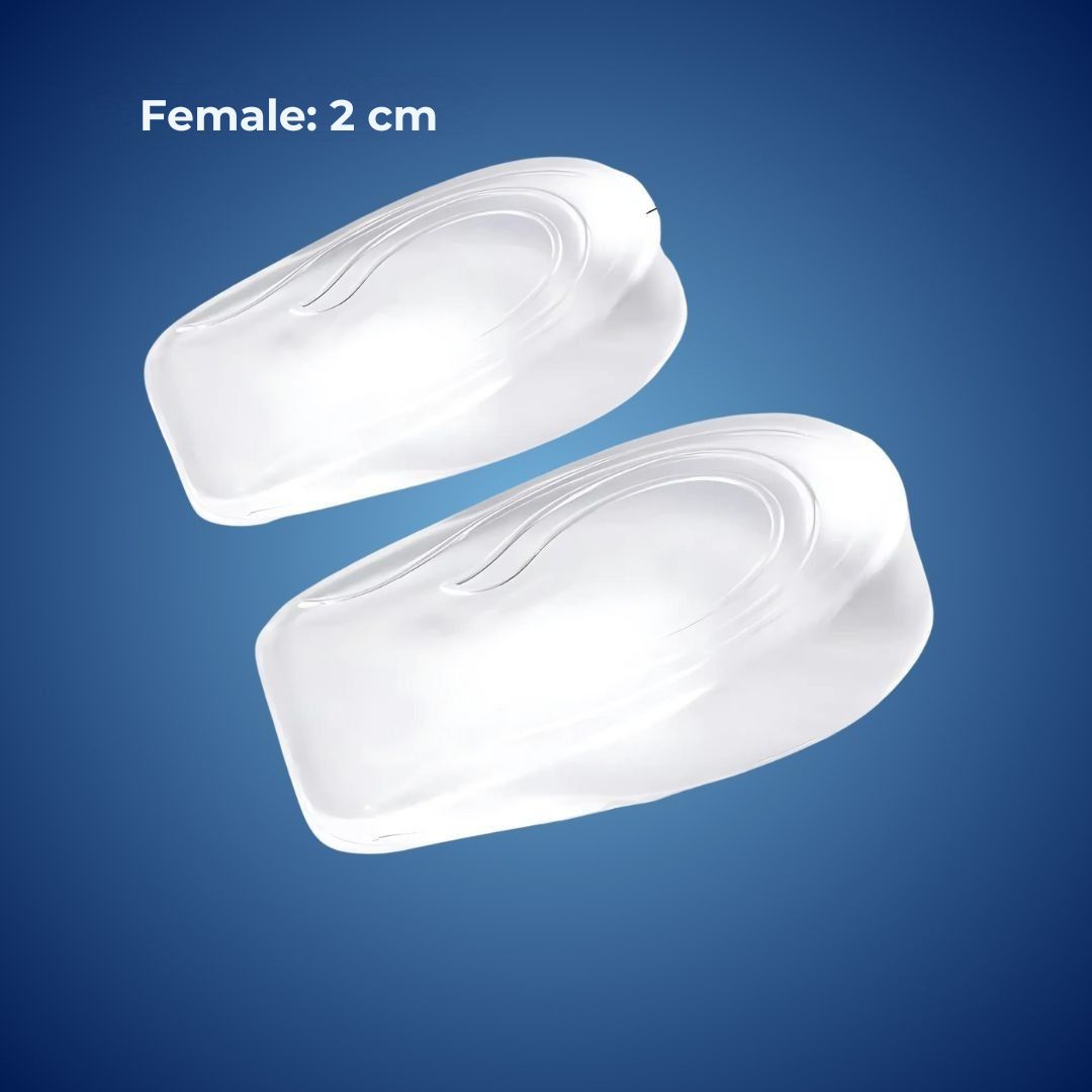 LiftComfort Silicone Gel Heel Lifting Inserts | Height Increase - Pain Relief for Plantar Fasciitis - Shock Absorption - Better Posture FleekFit