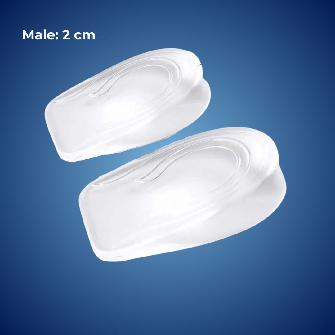 LiftComfort Silicone Gel Heel Lifting Inserts | Height Increase - Pain Relief for Plantar Fasciitis - Shock Absorption - Better Posture FleekFit
