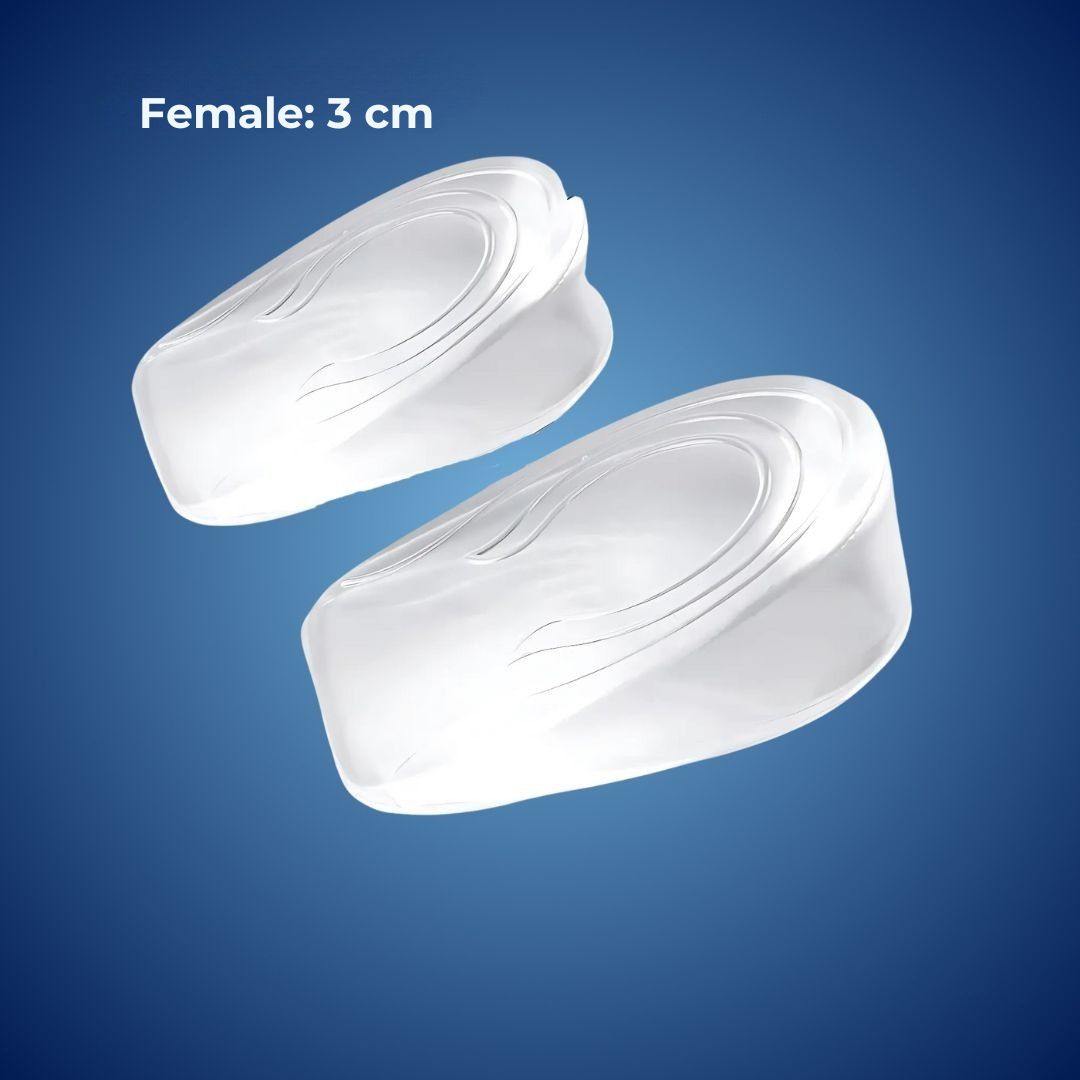 LiftComfort Silicone Gel Heel Lifting Inserts | Height Increase - Pain Relief for Plantar Fasciitis - Shock Absorption - Better Posture FleekFit