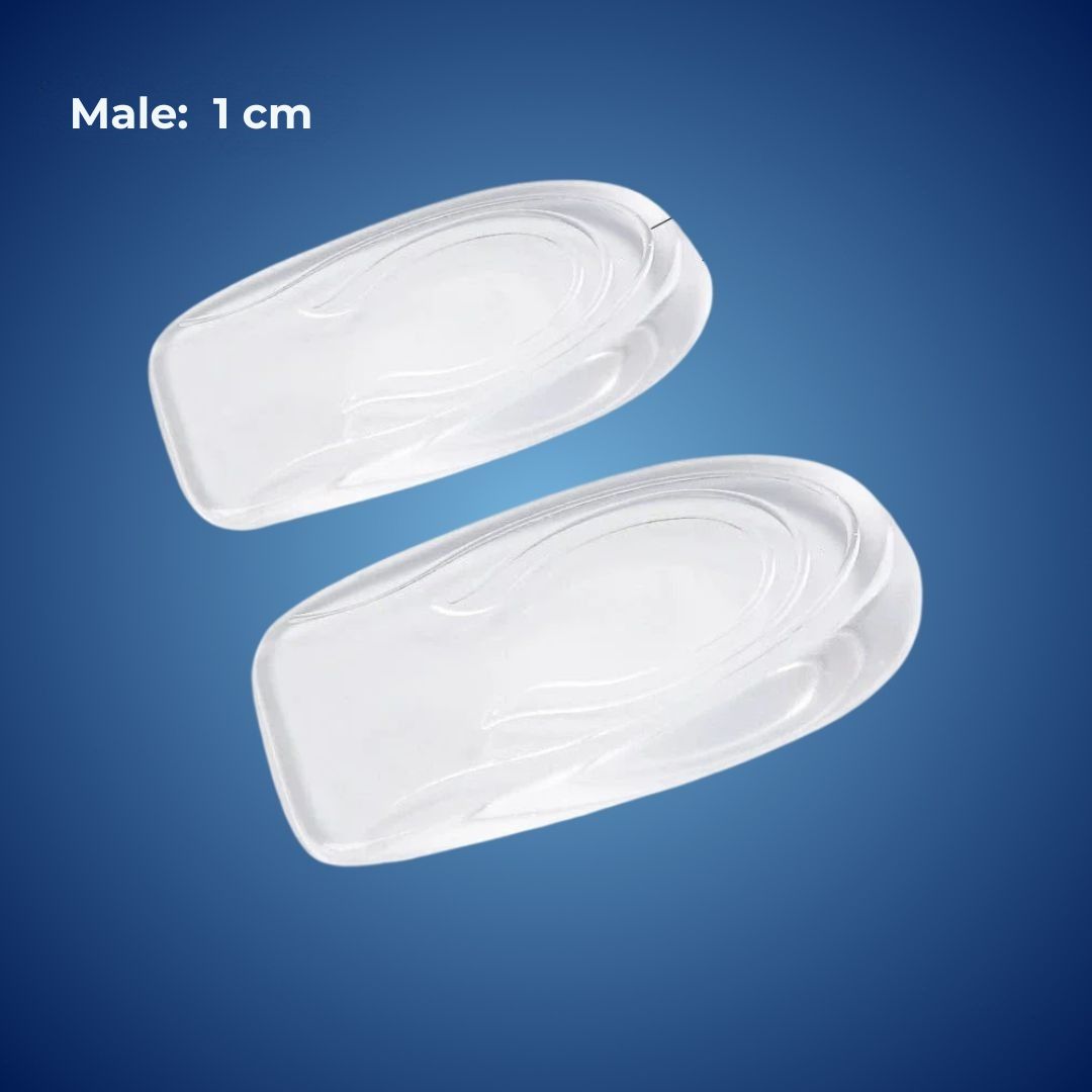 LiftComfort Silicone Gel Heel Lifting Inserts | Height Increase - Pain Relief for Plantar Fasciitis - Shock Absorption - Better Posture FleekFit