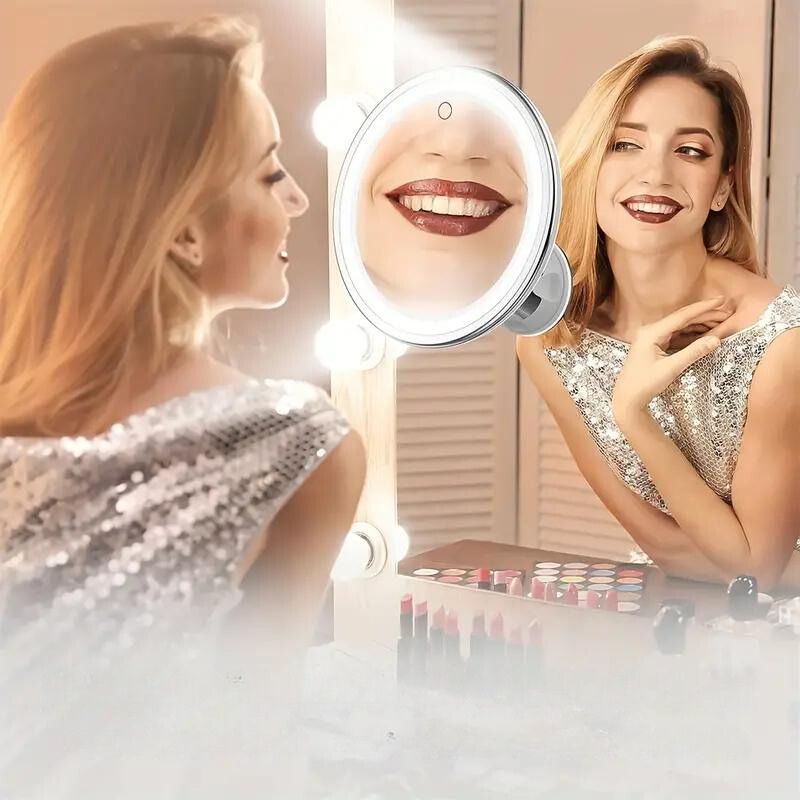 Lighted Magnifying Suction Cup Mirror