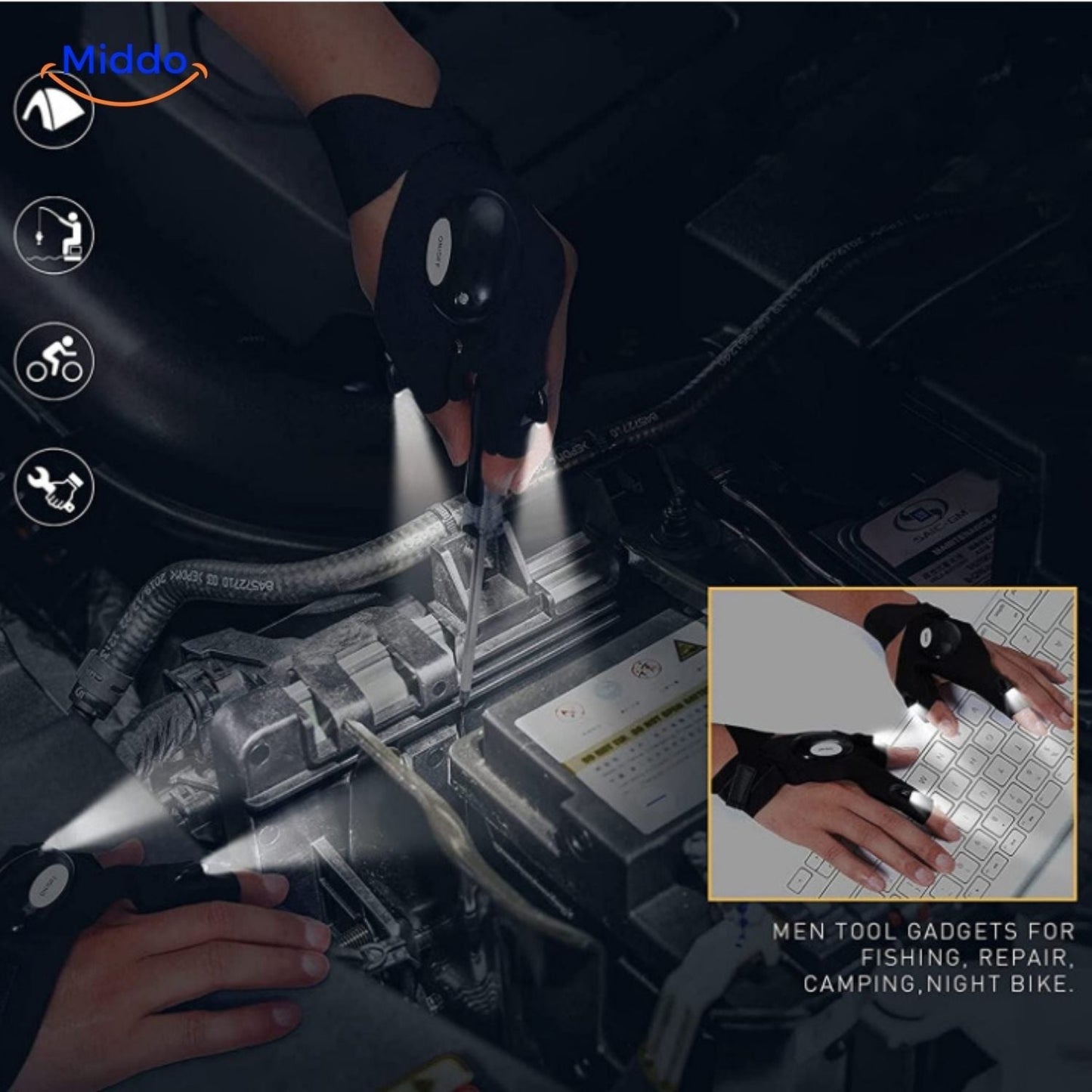 LightGrip™ Gloves | LED Lighting for Night Running, Biking, and Fishing!