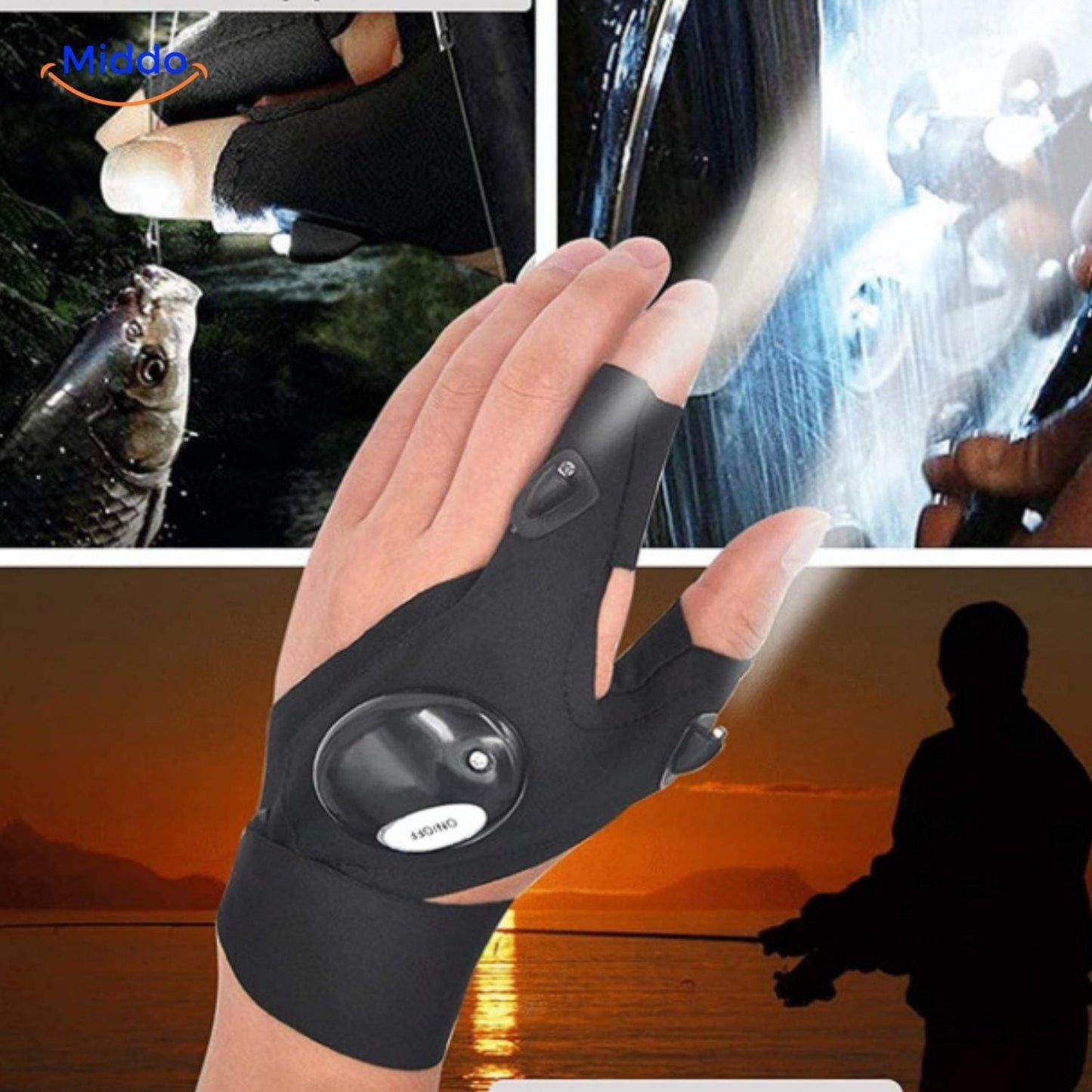 LightGrip™ Gloves | LED Lighting for Night Running, Biking, and Fishing!