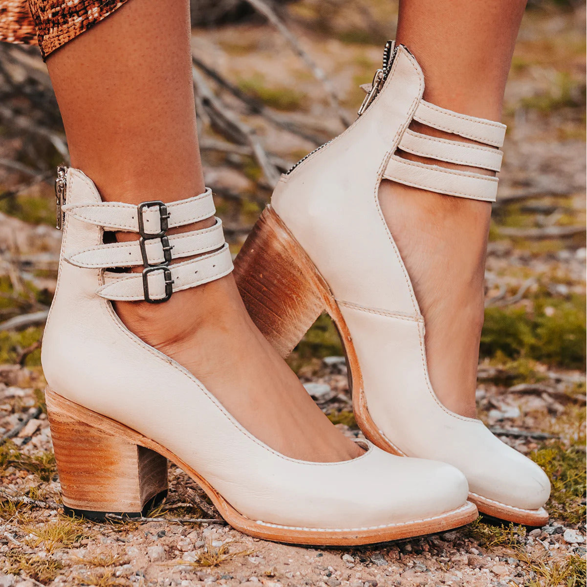 Image of Linda | Women's Ankle Strap Block Heel Shoes