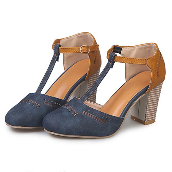Image of Lisa | Women's T-Strap Block Heel Shoes