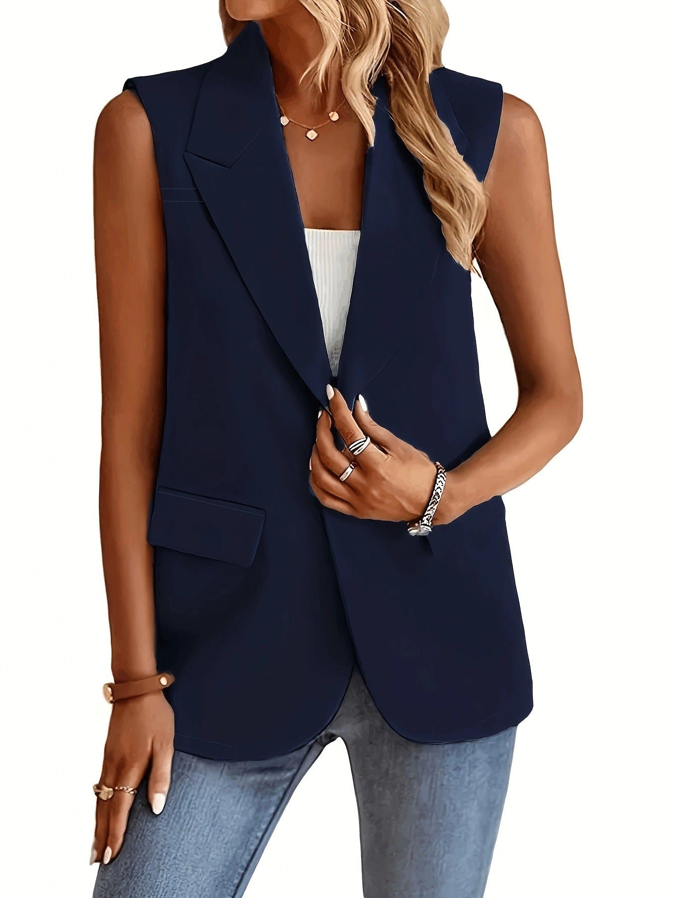 Image of Lola | Women's Tailored Sleeveless Blazer Vest