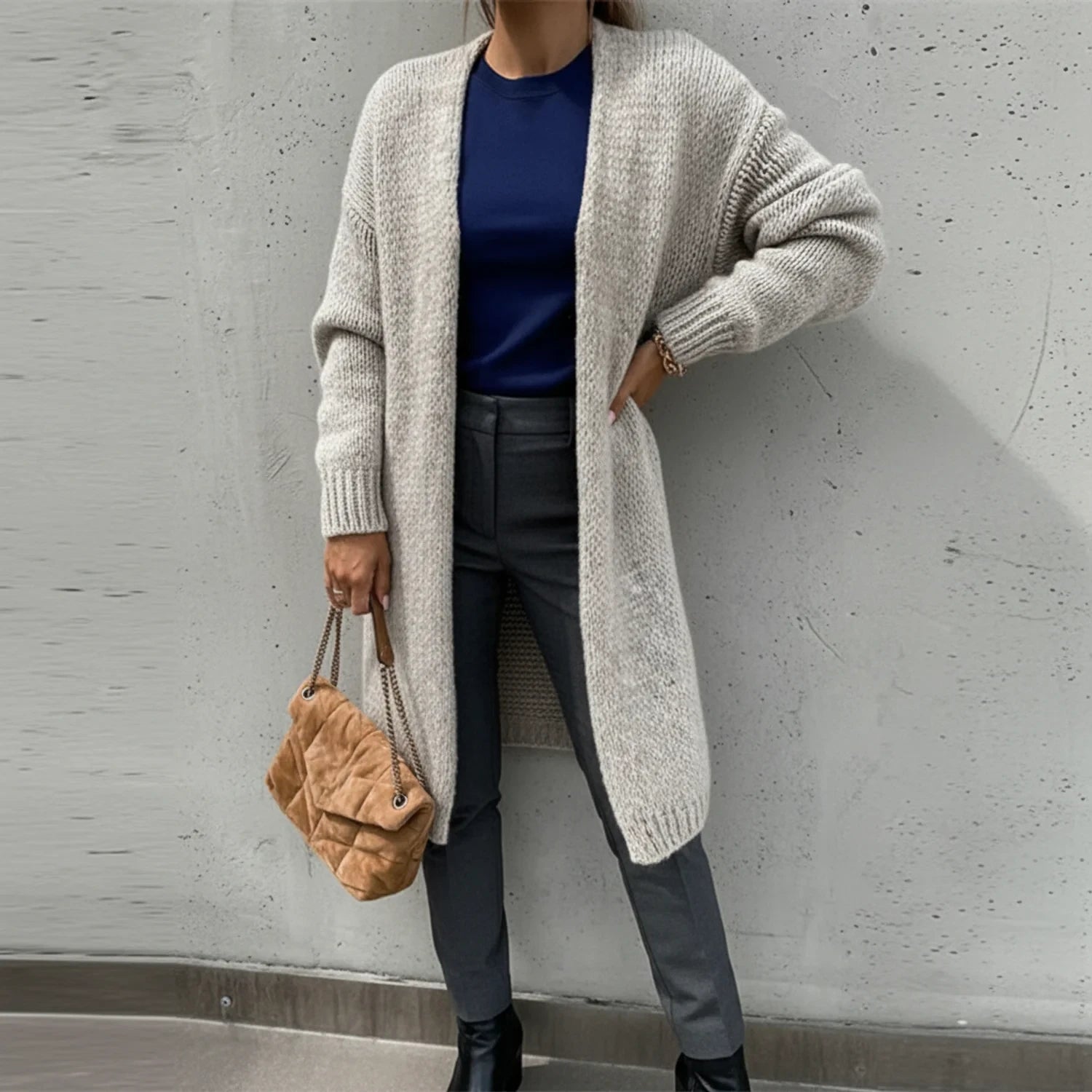 Long Knit Cardigan for Women AI replaced image