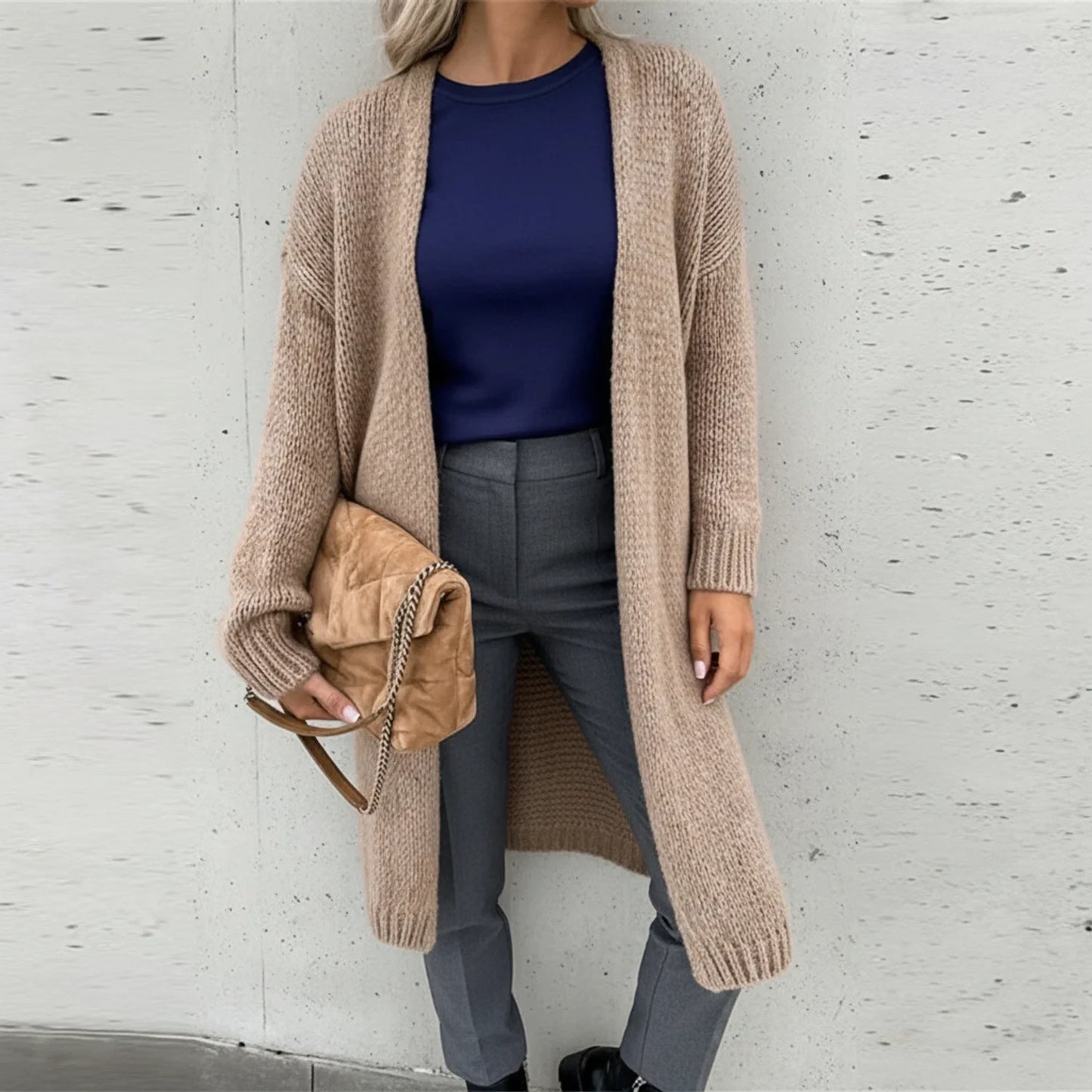 Long Knit Cardigan for Women AI replaced image