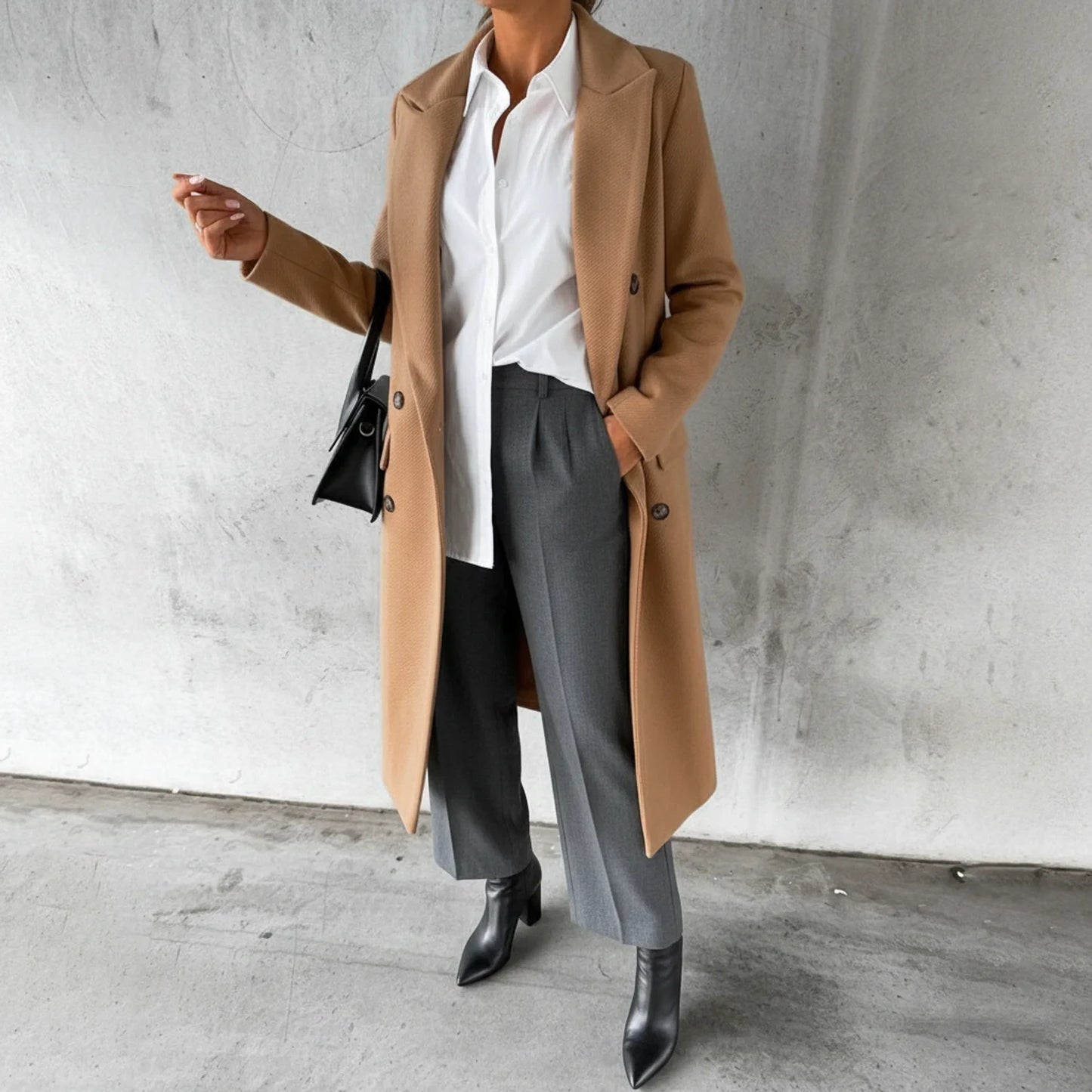 Long Winter Coat for Women AI replaced image