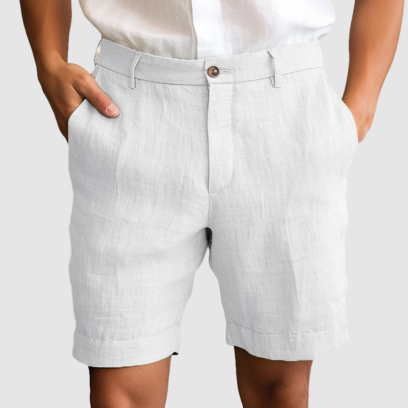 Image of Louie | Men's Cuffed Flat Front Dress Shorts