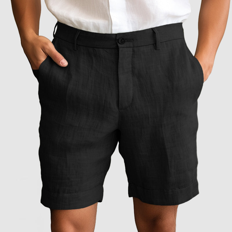 Image of Louie | Men's Cuffed Flat Front Dress Shorts