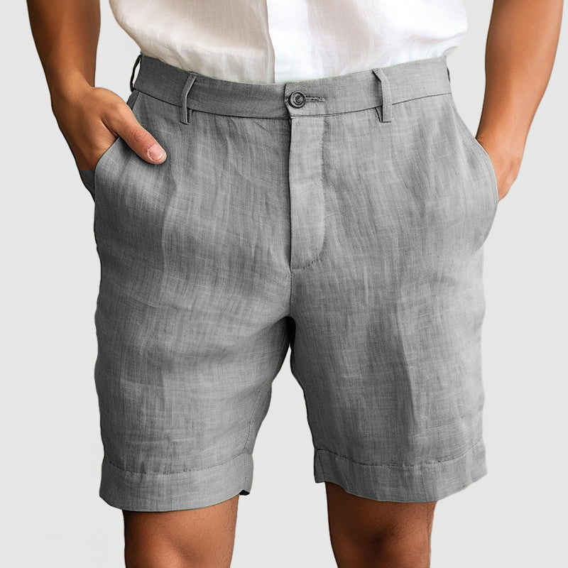 Image of Louie | Men's Cuffed Flat Front Dress Shorts