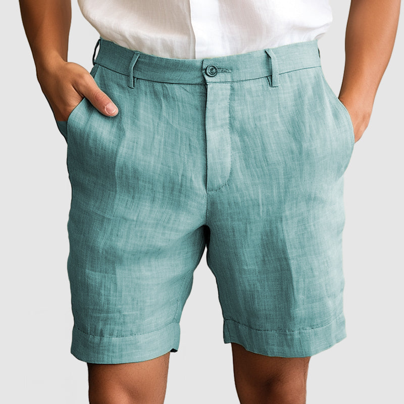 Image of Louie | Men's Cuffed Flat Front Dress Shorts