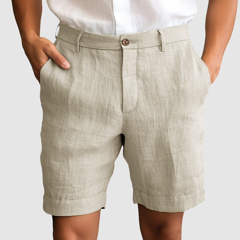 Image of Louie | Men's Cuffed Flat Front Dress Shorts