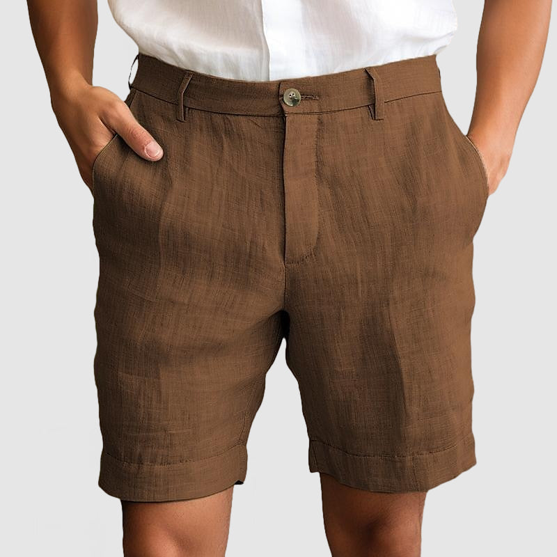 Image of Louie | Men's Cuffed Flat Front Dress Shorts