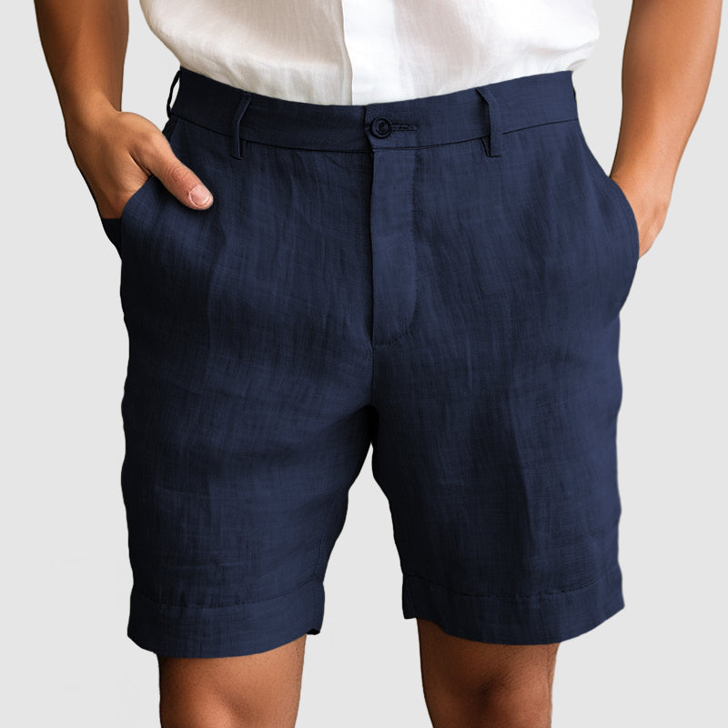 Image of Louie | Men's Cuffed Flat Front Dress Shorts
