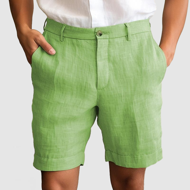 Image of Louie | Men's Cuffed Flat Front Dress Shorts