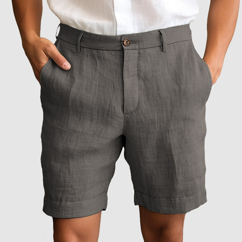Image of Louie | Men's Cuffed Flat Front Dress Shorts