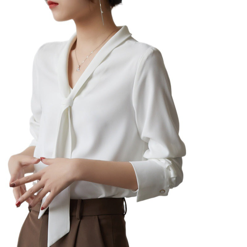 Image of Lucia | Women's Tie Neck Long Sleeve Blouse