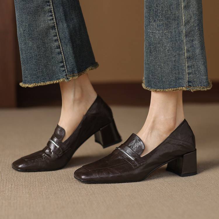 Image of Lucille | Women's Slip-On Heeled Loafers