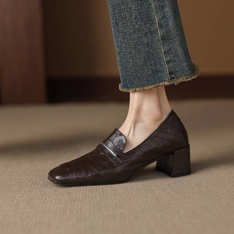 Image of Lucille | Women's Slip-On Heeled Loafers