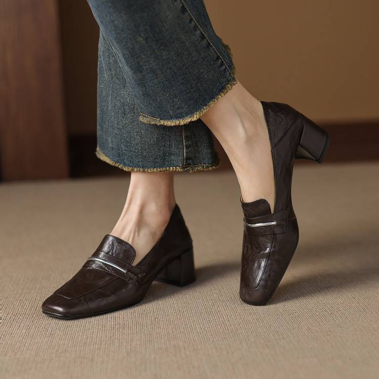 Image of Lucille | Women's Slip-On Heeled Loafers