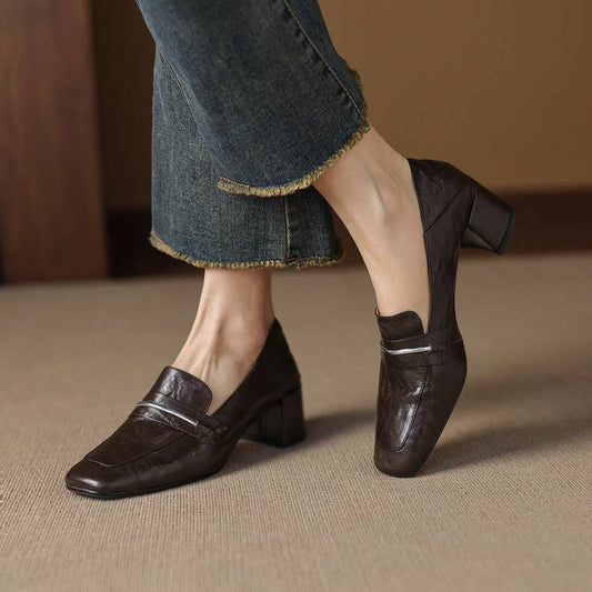 Image of Lucille | Women's Slip-On Heeled Loafers