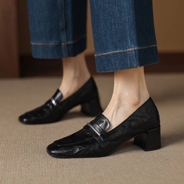 Image of Lucille | Women's Slip-On Heeled Loafers