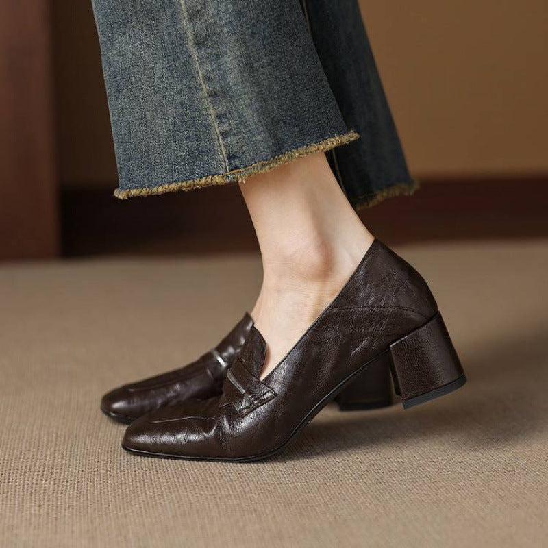 Image of Lucille | Women's Slip-On Heeled Loafers