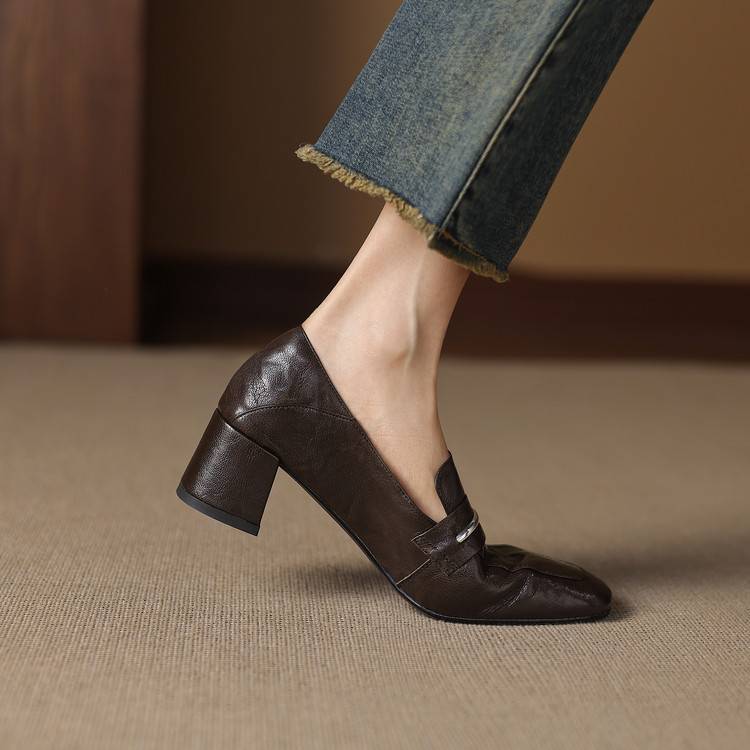 Image of Lucille | Women's Slip-On Heeled Loafers