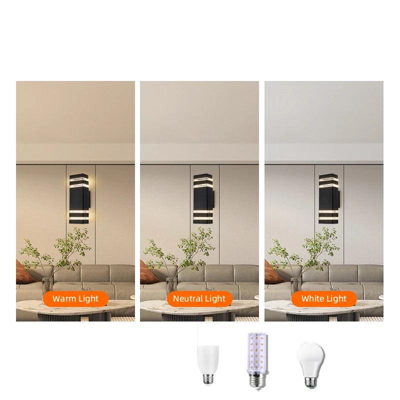 LumiBloc LED Outdoor Wall Light – Modern IP65 Up & Down Design with E27 Socket