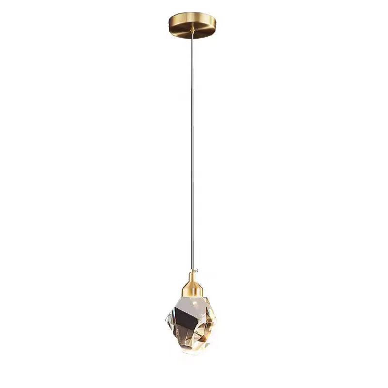 LumiJewel | Luxury Diamond Cube Crystal Iron LED Pendant Light for Bedroom
