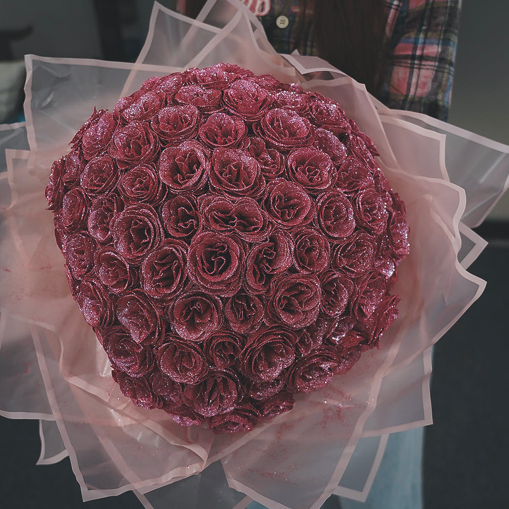 Luxe Glitter Rose Bouquet - Forever Blooming