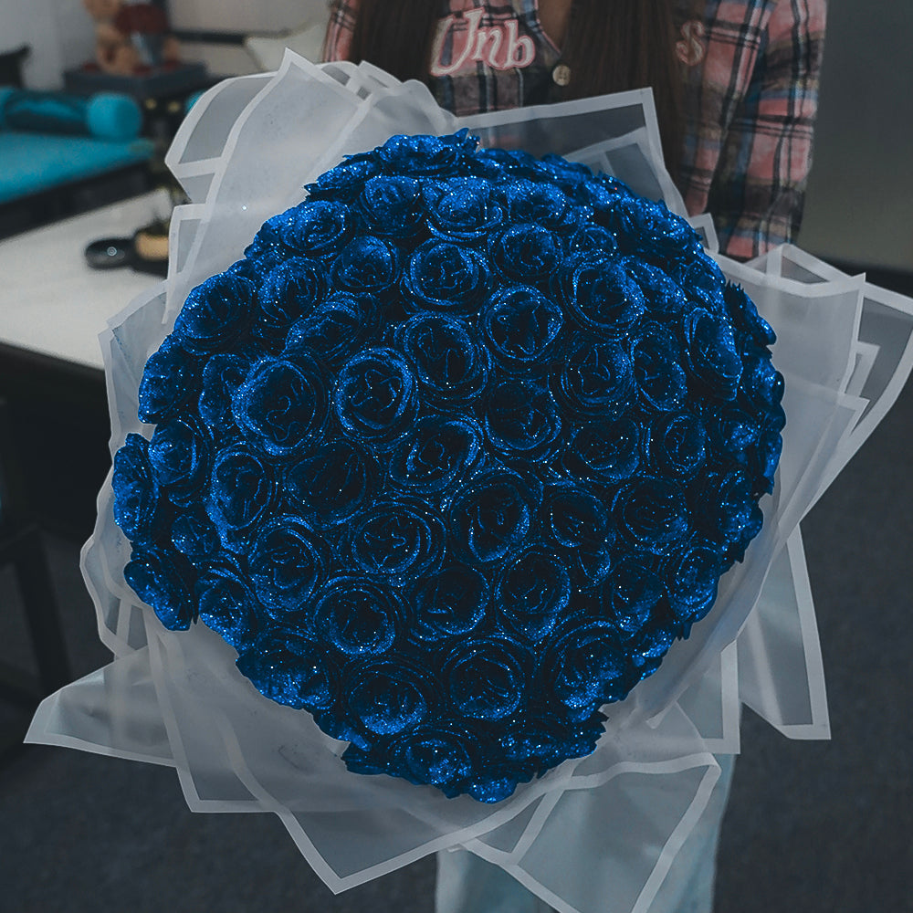 Luxe Glitter Rose Bouquet - Forever Blooming