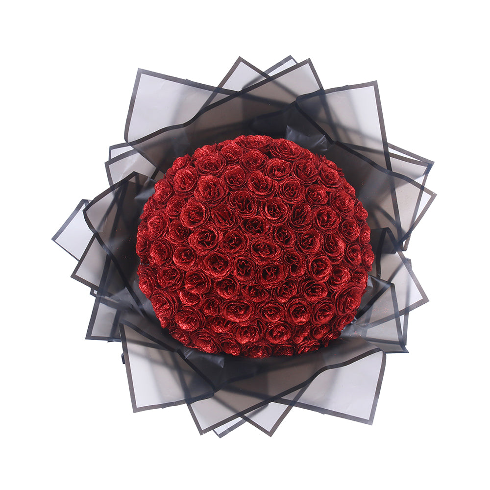 Luxe Glitter Rose Bouquet - Forever Blooming