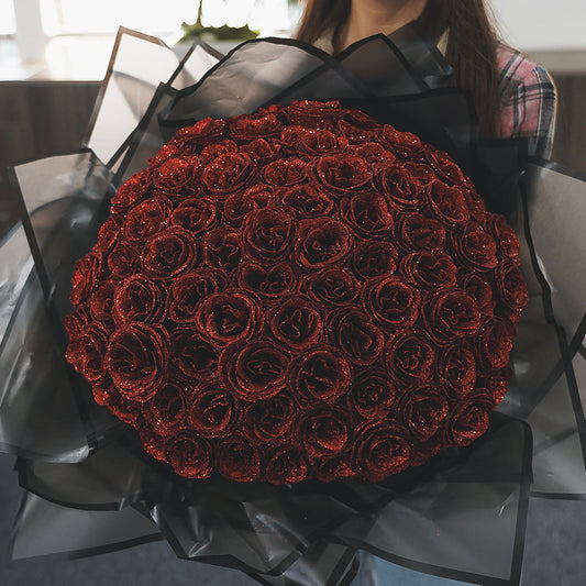 Luxe Glitter Rose Bouquet - Forever Blooming