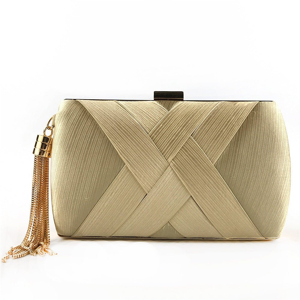 Luxury Evening Clutch | Satin Bag with Tassels for Classic and Modern Elegance