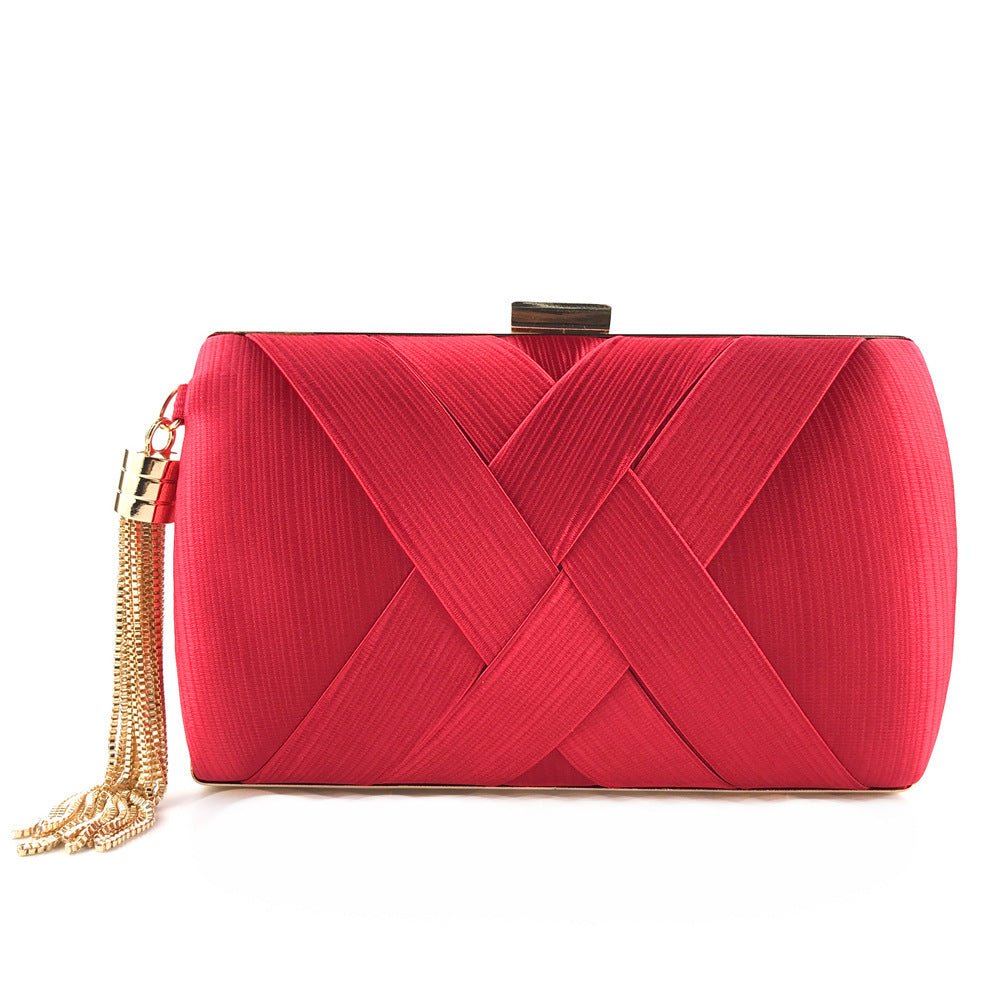 Luxury Evening Clutch | Satin Bag with Tassels for Classic and Modern Elegance