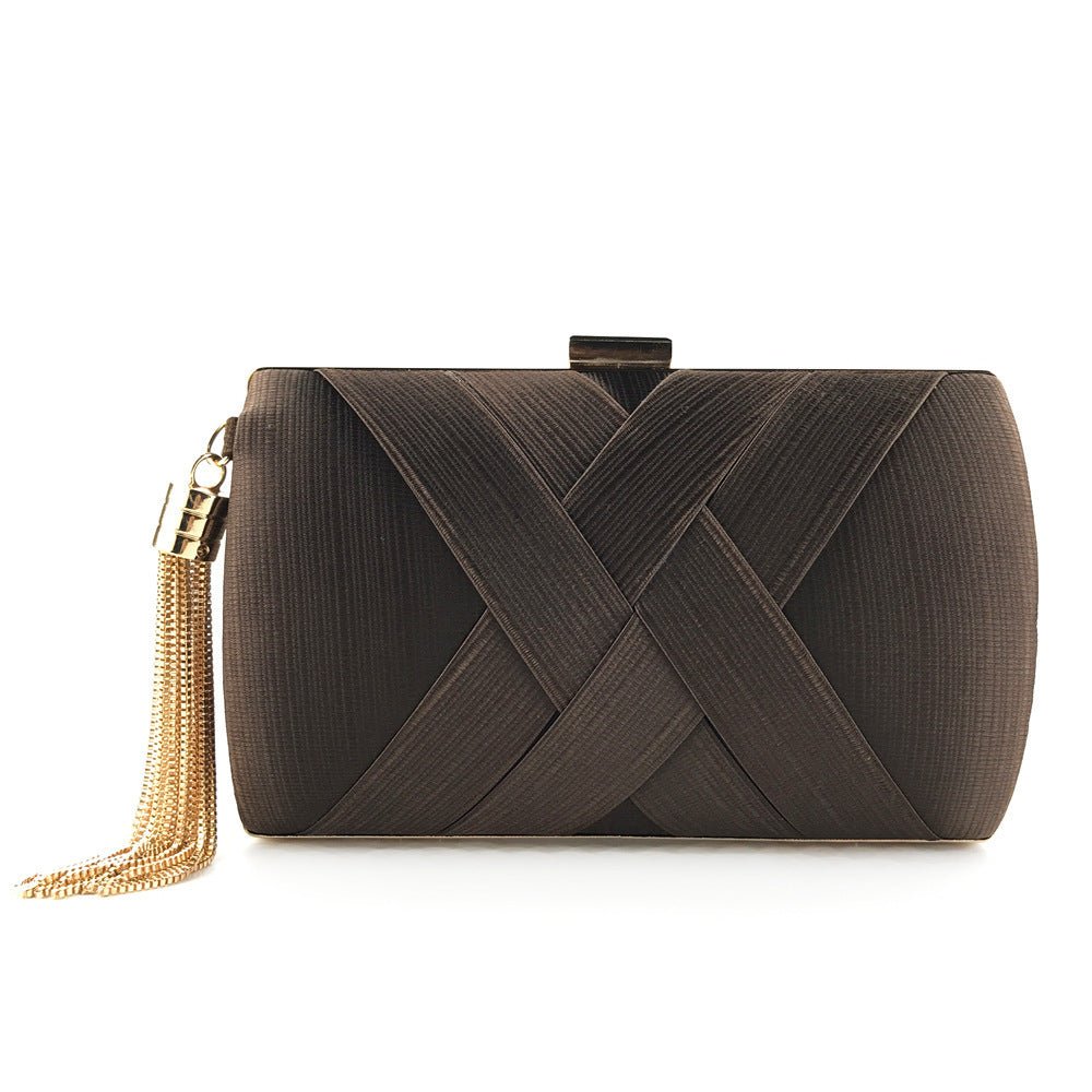 Luxury Evening Clutch | Satin Bag with Tassels for Classic and Modern Elegance