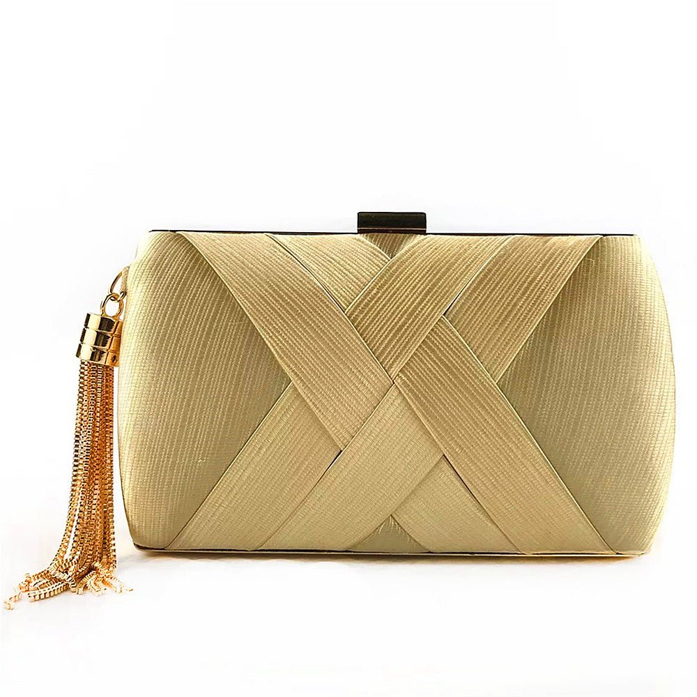 Luxury Evening Clutch | Satin Bag with Tassels for Classic and Modern Elegance