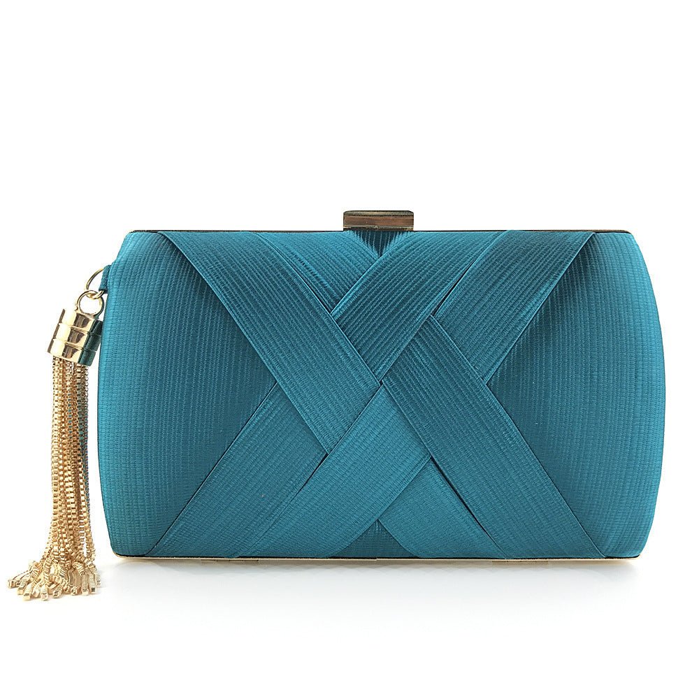 Luxury Evening Clutch | Satin Bag with Tassels for Classic and Modern Elegance