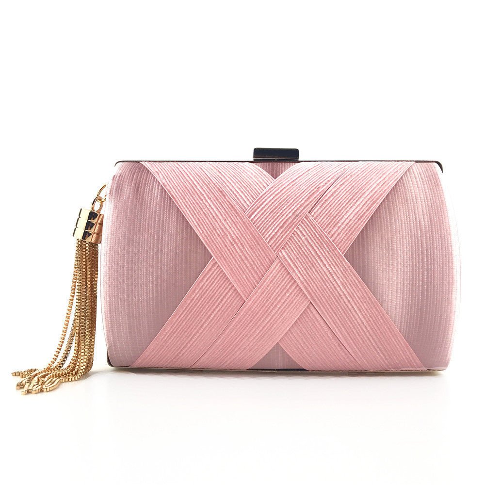 Luxury Evening Clutch | Satin Bag with Tassels for Classic and Modern Elegance